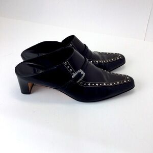 Brighton Tempe Leather Studded Mules womens size 9.5